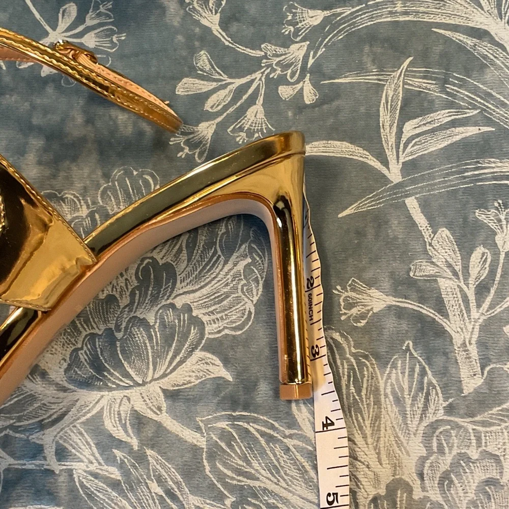 Steve Madden Garcia Metallic Gold Strappy Heels - Picture 5 of 7